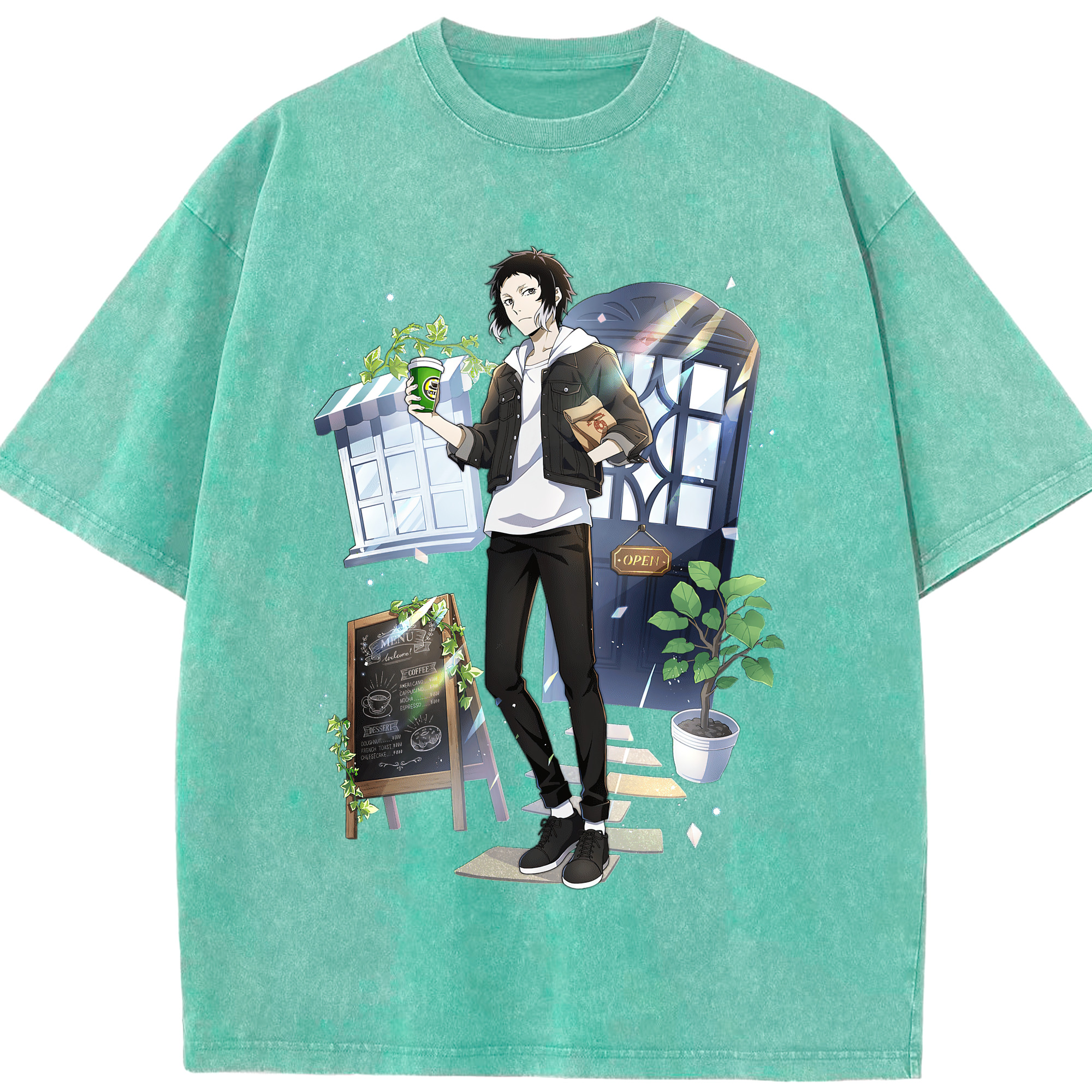 （画像用） 文豪ストレイドッグス Bungo Stray Dogs 綿100% ヴィンテージ風 半袖Tシャツ（フロントプリント）